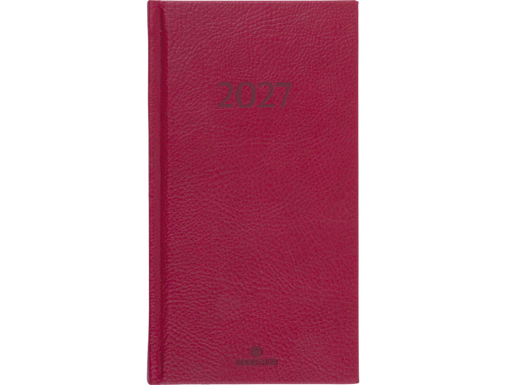 611336g-1.jpg Agenda oberthur london semainier 16 poche 1 semaine/2 pages 9x17cm 128p fsc coloris rouge – Image 1