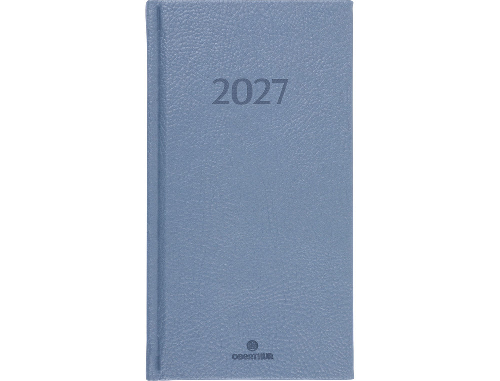 611337g-1.jpg Agenda oberthur london semainier 16 poche 1 semaine/2 pages 9x17cm 128p fsc coloris bleu gris – Image 1