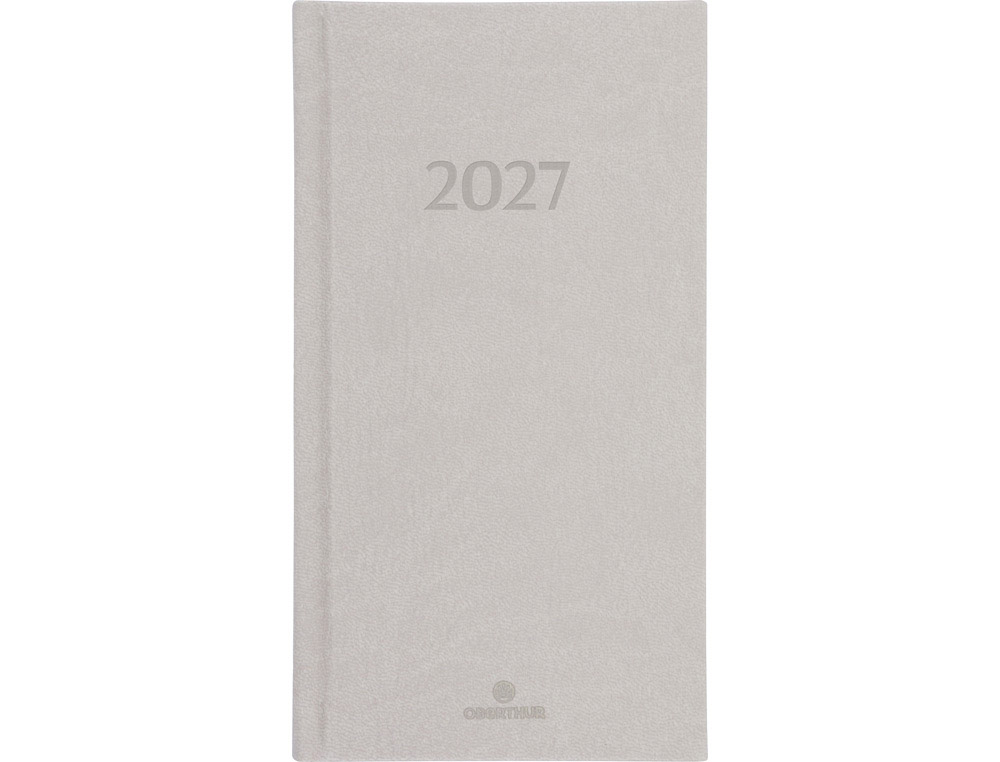 611338g-1.jpg Agenda oberthur london semainier 16 poche 1 semaine/2 pages 9x17cm 128p fsc coloris gris clair – Image 1