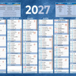Calendrier classique bouchut 2027 6 mois recto/verso       135x175mm coloris bleu
