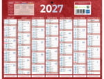 Calendrier classique bouchut 2027 7 mois recto/verso 1     trou 210x265mm coloris rouge – Image 2