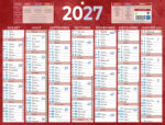 Calendrier classique bouchut 2027 7 mois recto/verso 1     oeillet 320x420mm coloris     rouge – Image 2