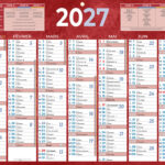Calendrier classique bouchut 2027 7 mois recto/verso 1     oeillet 320x420mm coloris     rouge