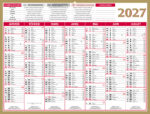 Calendrier bancaire bouchut 2027 medior 7 mois            recto/verso 320x420mm