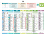 Calendrier bouchut 2027 7 mois recto/verso 4 saisons    mini 1 trou 210x265mm