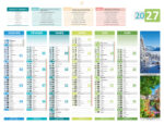 Calendrier bouchut 2027 6 mois recto/verso 4 saisons    medium 1 oeillet 320x420mm