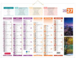 Calendrier bouchut 2027 6 mois recto/verso 4 saisons 2  oeillets et 1 cordonnet       405x550mm – Image 2