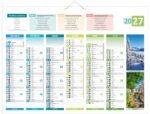Calendrier bouchut 2027 6 mois recto/verso 4 saisons 2  oeillets et 1 cordonnet       405x550mm