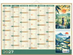 Calendrier bancaire bouchut 2027 zen 7 mois recto/verso 2 oeillets et 1 cordonnet       405x550mm – Image 2