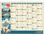 Calendrier bancaire bouchut 2027 zen 7 mois recto/verso 2 oeillets et 1 cordonnet       405x550mm