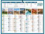Calendrier bouchut 2027 7 mois recto/verso planete mini 1 trou 210x265mm