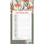 Bloc mensuel 409 bouchut 2027 vegetal 1 oeillet 190x360mm