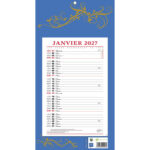 Bloc mensuel 409 bouchut 2027 1 oeillet 190x360mm coloris   bleu