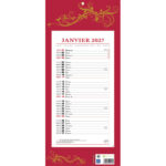 Bloc mensuel 411 bouchut 2027 1 oeillet 190x420mm coloris   rouge