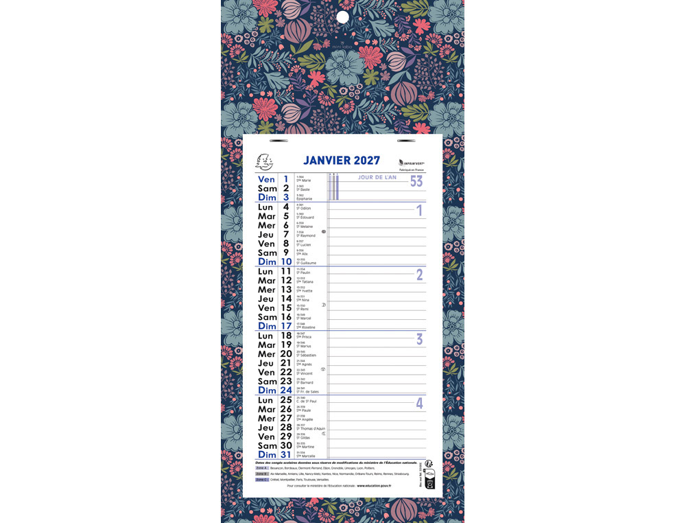 611469g-1.jpg Calendrier exacompta mensuel support mini labo 19x41cm – Image 1