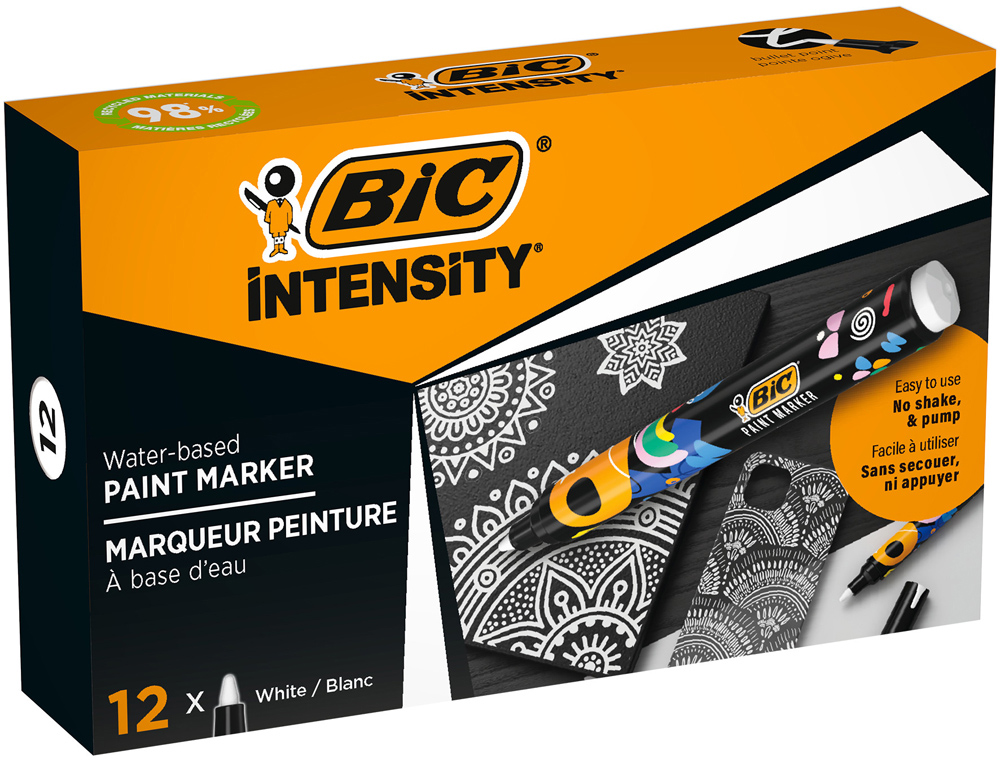 611515g-1.jpg Marqueur peinture bic intensity pointe ogive moyenne coloris blanc – Image 1