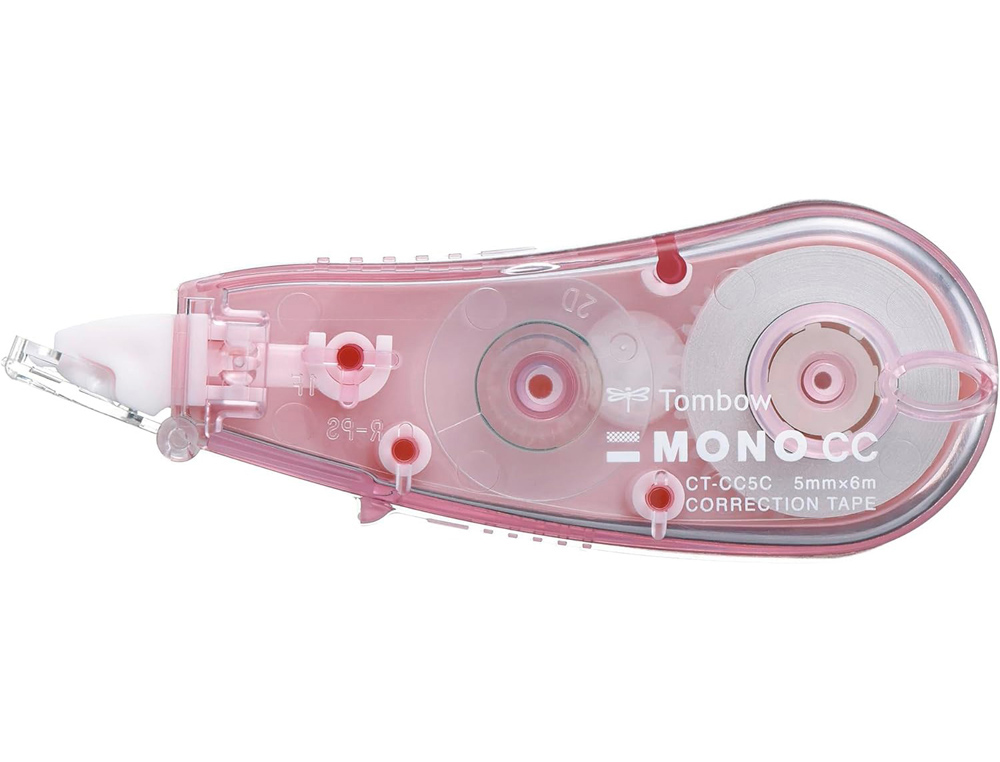 611540g-1.jpg Correcteur tombow mono cce5 frontal ruban 6mx5mm coloris rose – Image 1