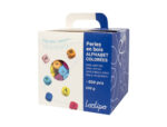 Perle bois sodertex alphabet 1x1cm coloris assortis boite  500 unites