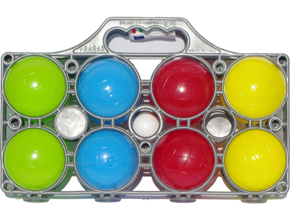 Boule de pétanque plastico rototech en pvc rigide diamètre 80mm + cochonnet set de 8 unités