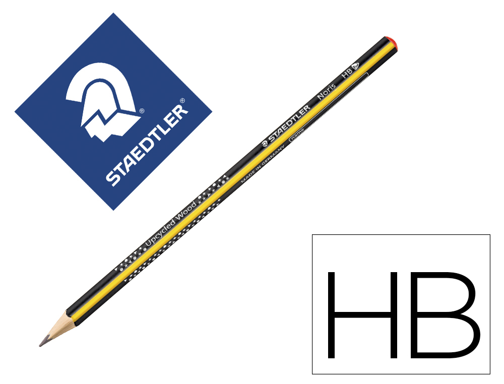 Crayon graphite staedtler noris eco 183 wopex hb corps triangulaire mine résistante étui 12 unités boite de 12