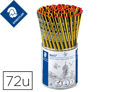Crayon graphite staedtler noris eco 183 hb triangulaire wopex hb mine résistante pot 72 unités