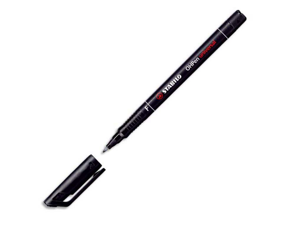 Stylo-feutre stabilo ohp pen permanent pointe fine 0.7mm encre indélébile multi-supports agrafe coloris noir