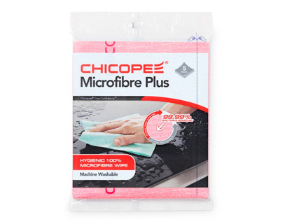 Lavette duradry microfibres plus 400x340mm coloris rouge sachet de 5 unités