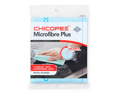 Lavette duradry microfibres plus 400x340mm coloris bleu sachet de 5 unités