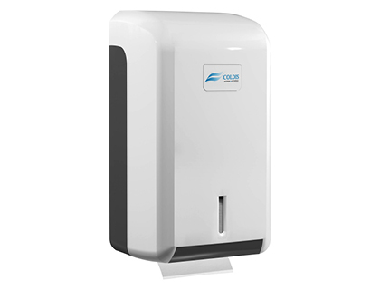 Distributeur papier hygienique   abs blanc grand modèle max 2 paquets 250 feuilles fermeture à clé chassis abs gris