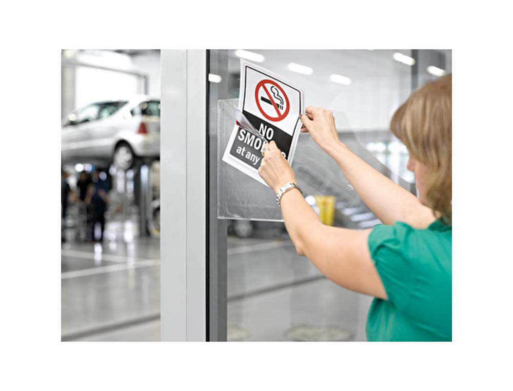 Poche tarifold kang à fermeture aimantée pvc transparent antireflets 20/100e a4 mural dos repositionnable sachet 5u