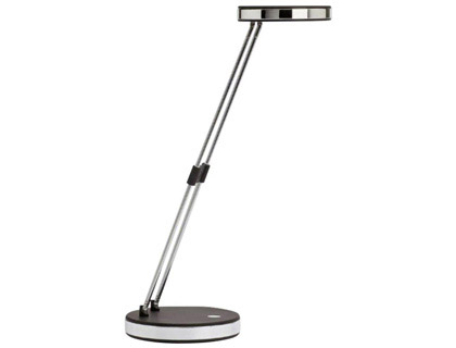 Lampe bureau maulpuck led basse consommation classe a 5wcordon 1,7m bras extensible   185 a 330mm coloris noir