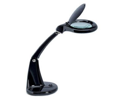 Luminaire loupe maul iris led faible consommation 7w classe a+ lentille 3 dioptries cordon1.4m coloris blanc