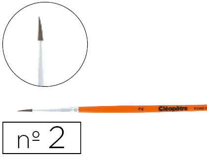 Pinceau cléopâtre nº2 poils de poney bois fsc vernis protecteur