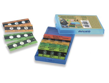 Jeu miniland préparations microscopiques 18 plaquettes