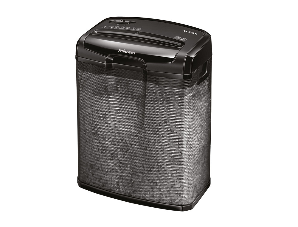 Destructeur fellowes m-7cm coupe croisée 4x35mm din p-4 corbeille 13 litres 38,7x32x18,6cm