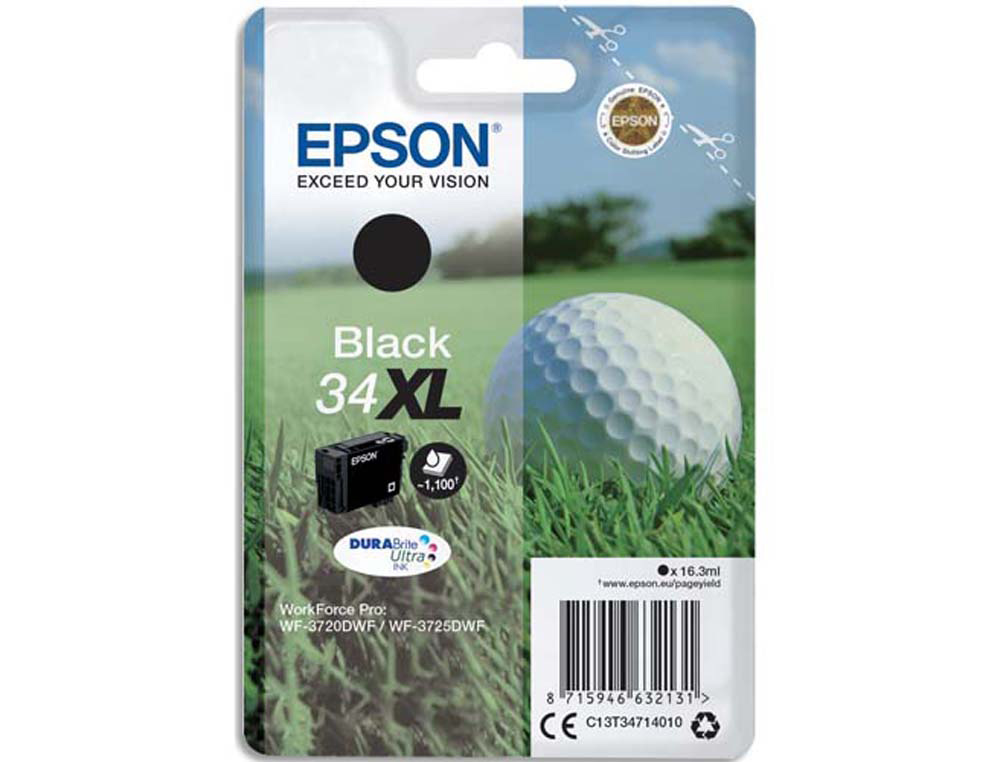 Cartouche d'encre original epson 34xl 1100 p noir