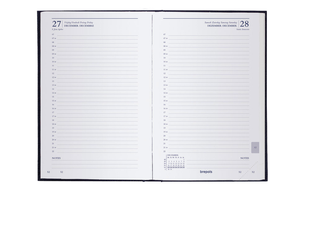 Agenda brepols saturnus basic lima 13x20,8 cm 1 jour/page   384 pages noir