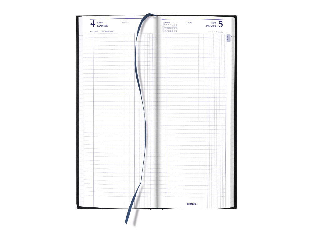 Agenda brepols jupiter b1 lima12,8x33 cm 1 jour/page 384    pages noir