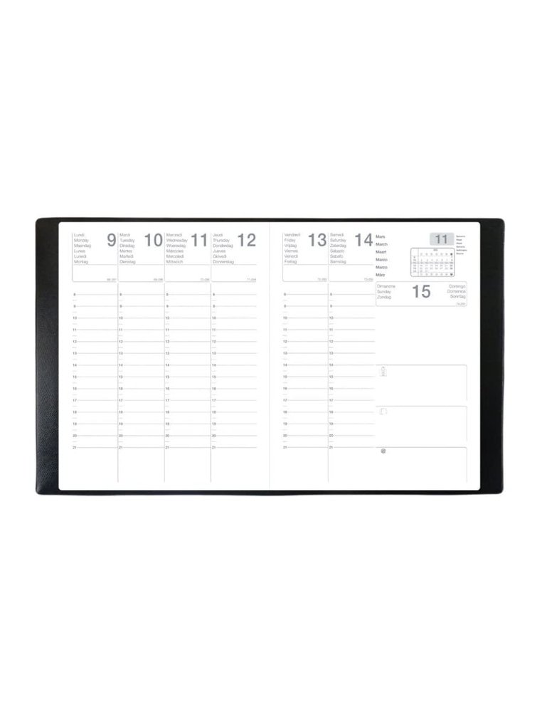 Agenda quo vadis mercure s ml alpha 1 semaine/2 pages 21x27 cm coloris noir