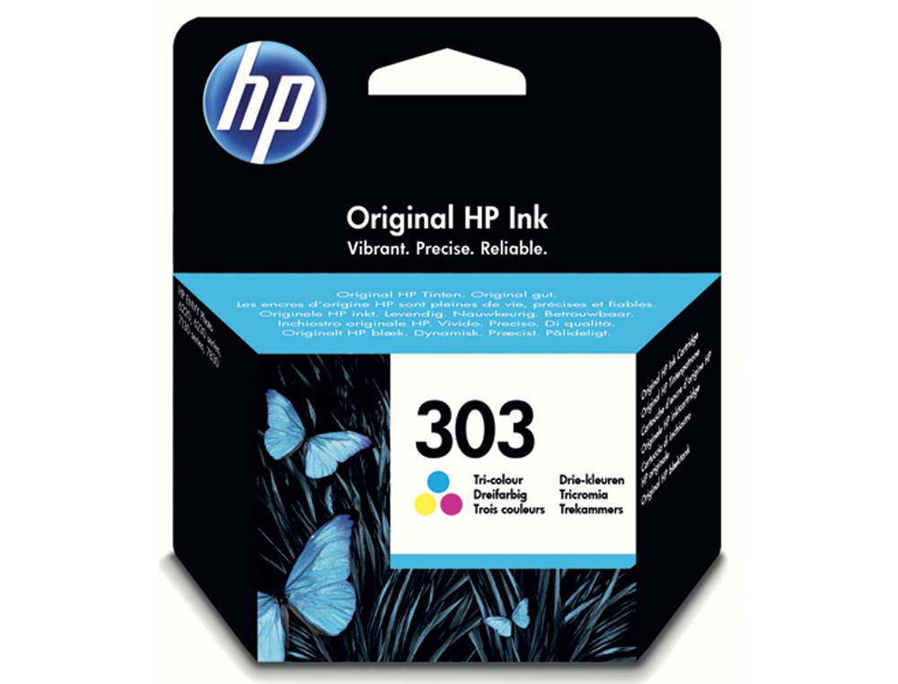 Cartouche d'encre original hp 303 200 p cyan/magenta/jaune pack 3 couleur
