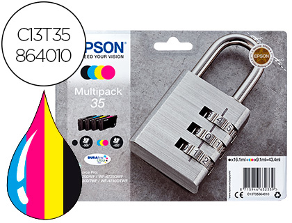 Cartouche d'encre original epson t3586 noir/cyan/magenta/jaune pack 4 couleur