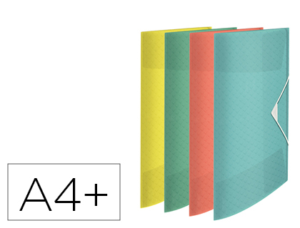 Chemise esselte colour'ice polypropylène 320x233mm 3 rabats capacité 150 feuilles 4 coloris assortis