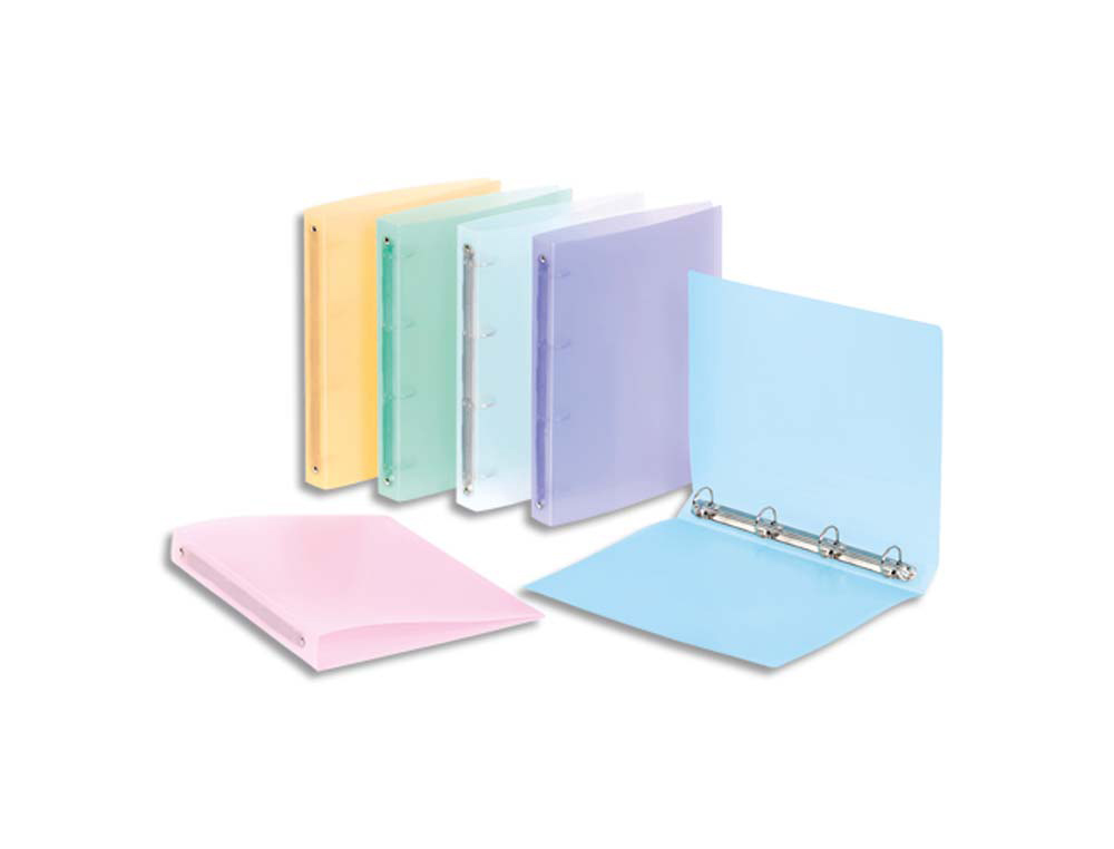 Classeur viquel polypropylène propysoft a4 255x315mm 6      coloris assortis transparent  présentoir 25u