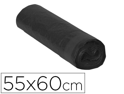 Sac poubelle domestique 55x60cm liens coulissants calibre 120 capacité 23l coloris noir rouleau 15 unités