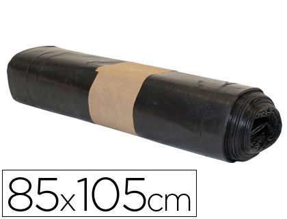 Sac poubelle industriel 85x105cm calibre 120 capacité 100l coloris noir rouleau 10 unités