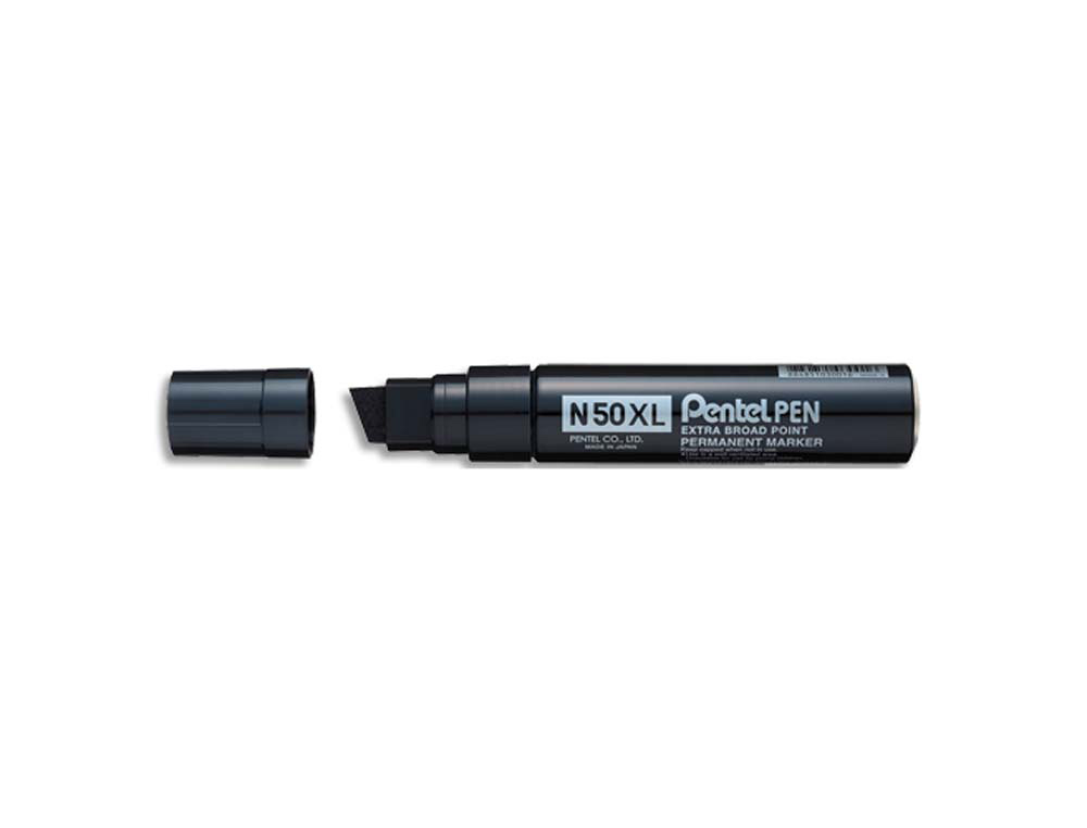 Marqueur pentel n50xl permanent pointe biseau extra-large corps aluminium encre à solvant  indélébile tout support noir
