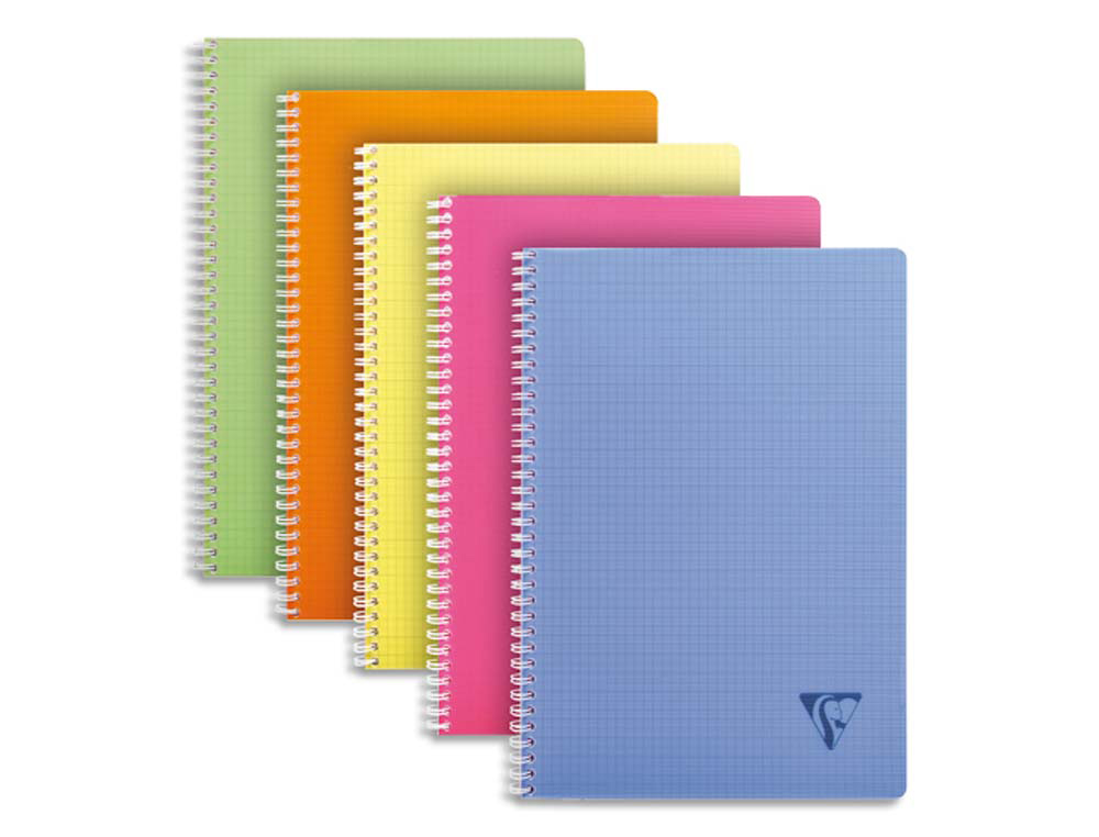 Cahier clairefontaine linicolor reliure intégrale assortiment fresh a4 21x29,7cm 100 pages 90g 5x5mm