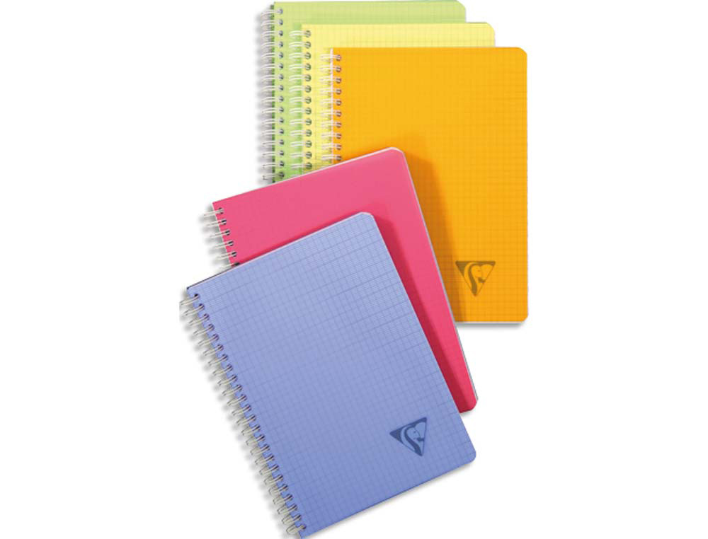 Cahier clairefontaine linicolor reliure intégrale assortiment fresh a5 14,8x21cm 180 pages 90g 5x5mm