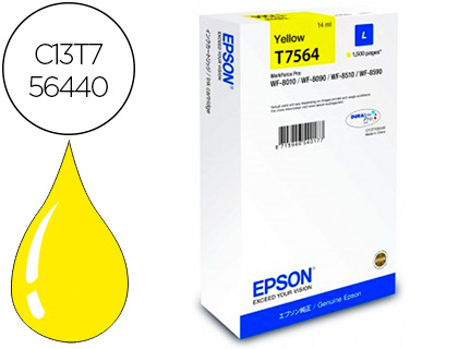 Cartouche d'encre original epson c13t75634010 jaune