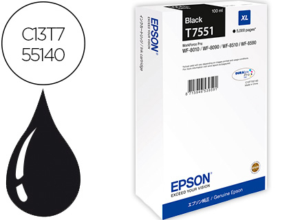 Cartouche d'encre original epson t7551 noir